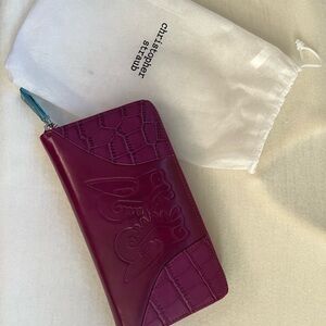 Orchid Ladies Leather Clutch by Christopher Straub